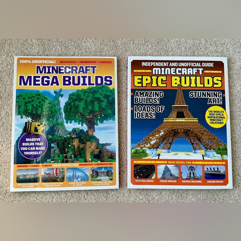 Minecraft Game Guides - Mega Builds & Epic Builds - Book Lot